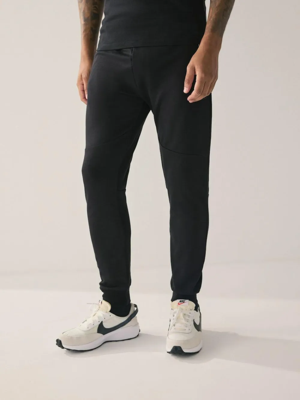Next Black/Slate Grey Interlock Soft Touch 2 Pack Cuffed Joggers