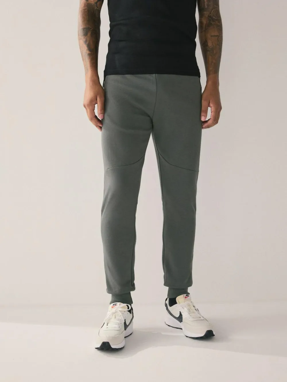 Next Black/Slate Grey Interlock Soft Touch 2 Pack Cuffed Joggers