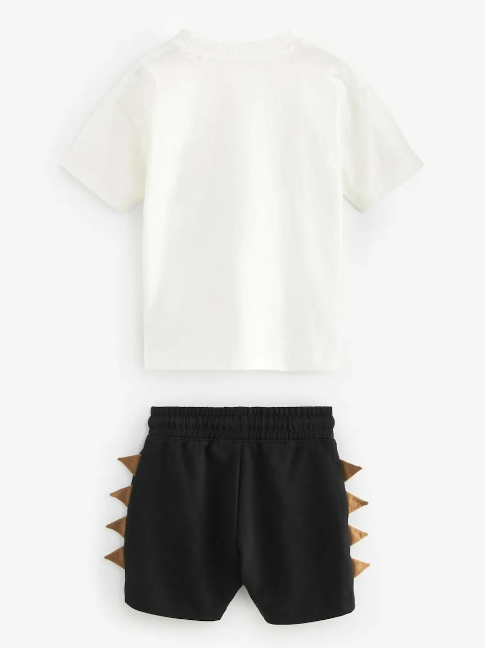 New Next Short Sleeve T-Shirt & Shorts Set 2 Pack (3mths-7yrs) (3mths-7yrs) Black/Tan Dinosaur