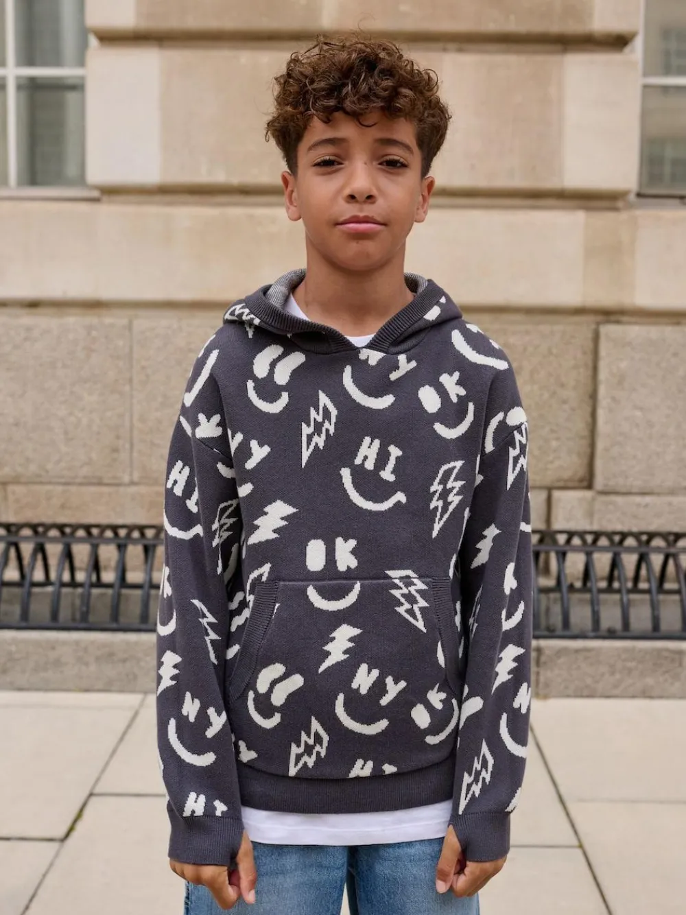 Next Knitted Hoodie (3-16yrs)^BOY Knitwear & Sweaters|Knitwear
