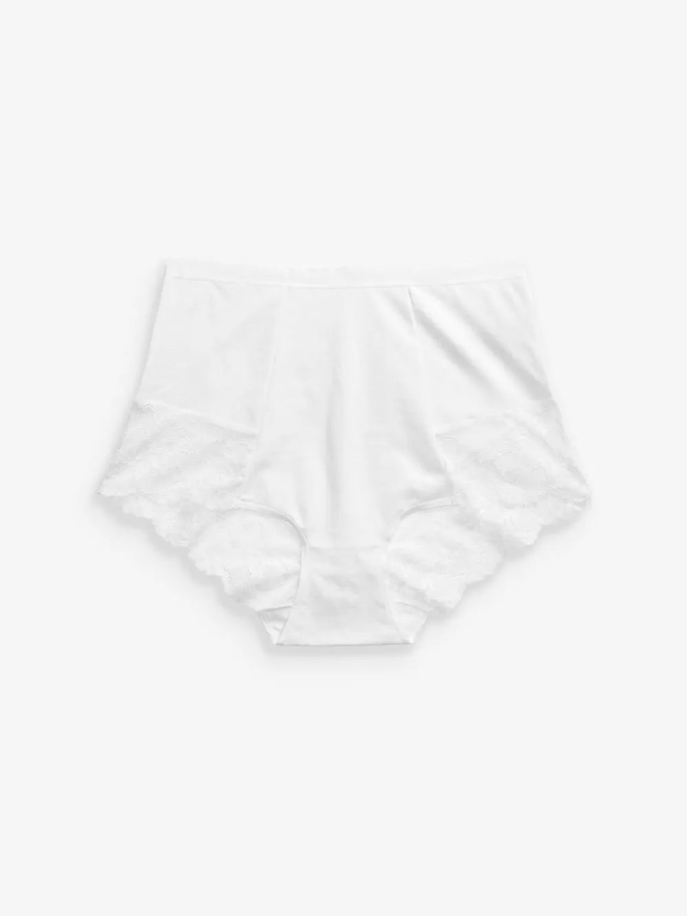 Outlet Next Black/White Cotton Tummy Control Shaping Lace Back Knickers 2 Pack