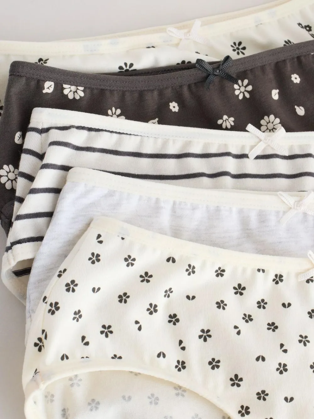 Best Next Ditsy Print Briefs 5 Pack (1.5-16yrs) Black/White