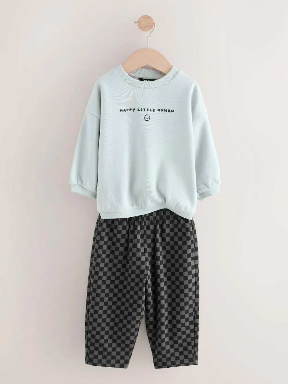 Next Black/White Printed 2 Pack Sweatshirt And Stripe Joggers Set (3mths-7yrs)^BOY Sweatshirts & Hoodies|Sets & Co-Ords