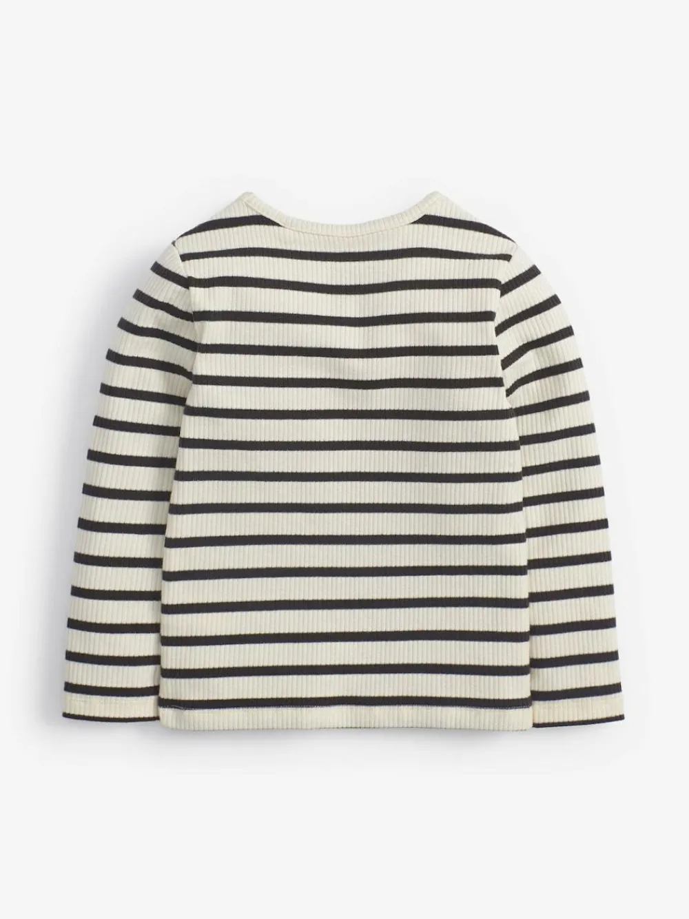 Outlet Next Black/White Stripe Cotton Rich Long Sleeve Rib T-Shirt (3mths-7yrs)