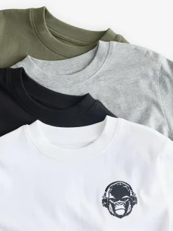 Next 4 Pack Short Sleeve Small Graphic T-Shirts 4 Pack (3-16yrs)^BOY T-Shirts