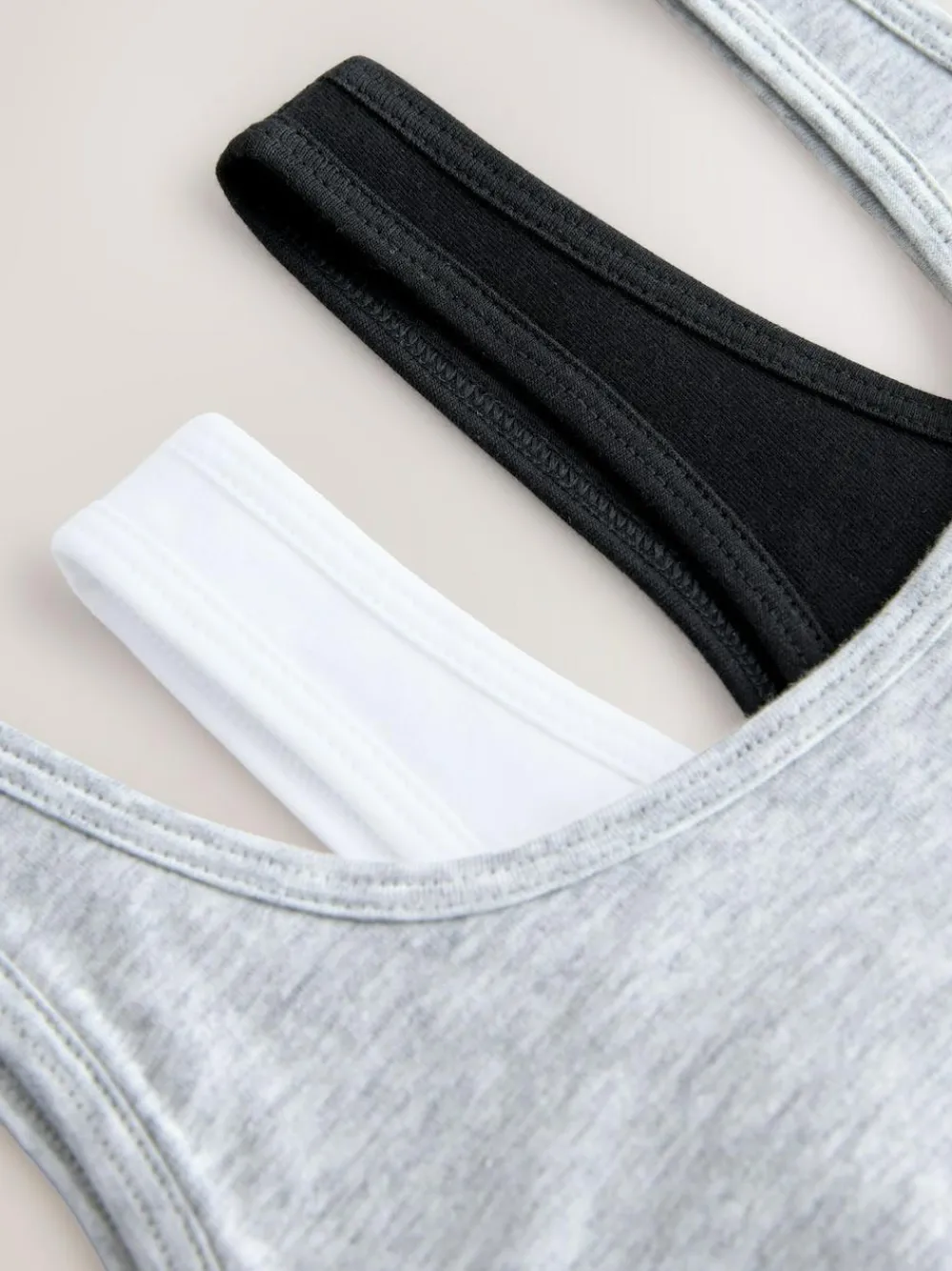 Next Black/White/Grey Scoop Crop Tops 3 Pack (5-16yrs)^ Underwear|Bras & Crop Tops