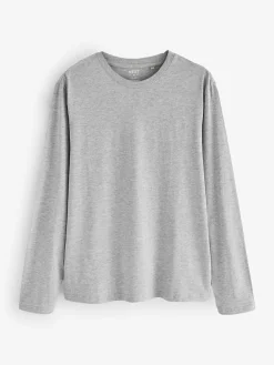 Outlet Next Black/White/Grey/Blue Slim Fit Regular Fit Long Sleeve 100% Cotton T-Shirts 5 Pack