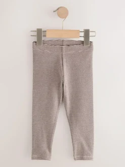 Hot Next Ribbed Leggings 5 Pack (3mths-7yrs) Black/White/Khaki Green