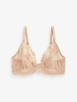 Clearance Next Non Pad Plunge DD+ Lace Bras 3 Pack Black/White/Praline Nude
