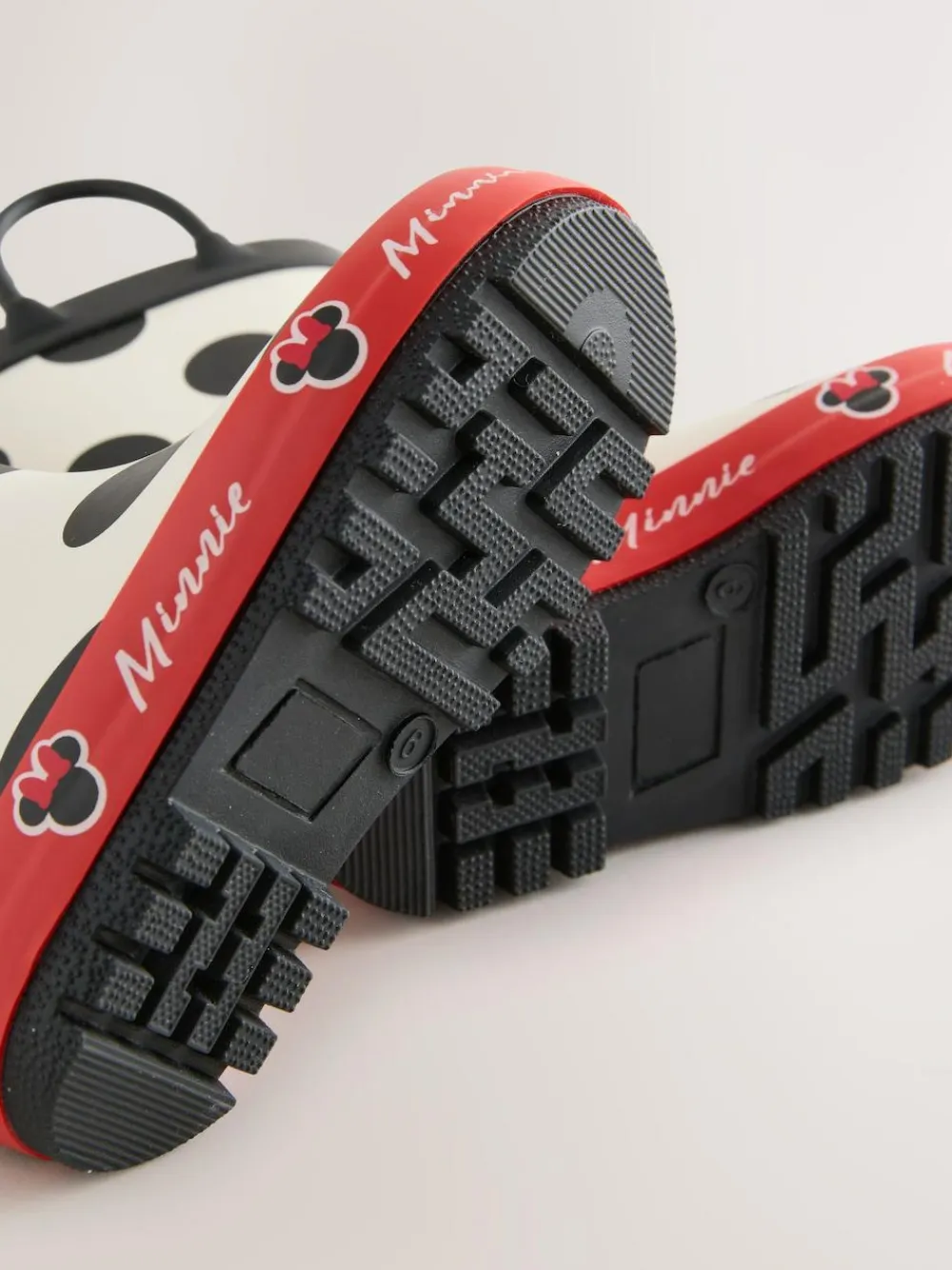 Next Black/White/Red Minnie Mouse Handle Wellies^ Boots
