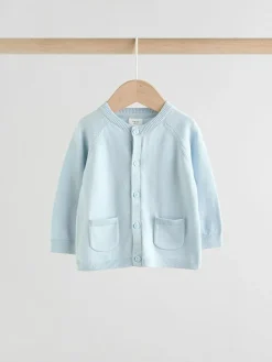 Sale Next Blue 100% Cotton Knitted Baby Cardigans 2 Pack (0mths-3yrs)