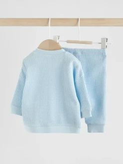 New Next 100% Cotton Top and Joggers Baby 2 Piece Set (0mths-2yrs) Blue