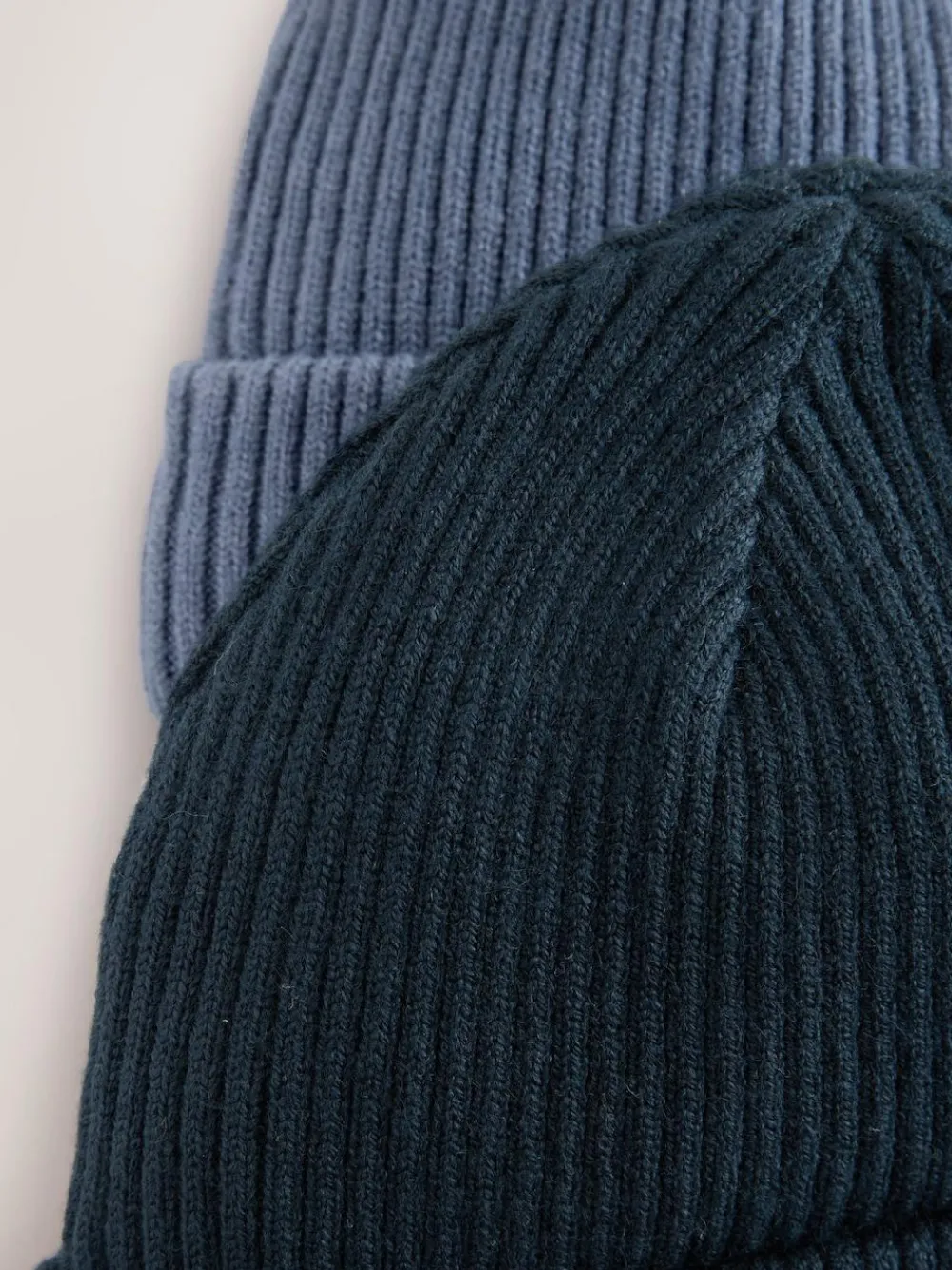 New Next 2 Pack Baby Beanie Knitted Hats (0mths-2yrs) Blue