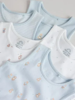 Hot Next Blue 5 Pack Baby Bear Vest Bodysuits
