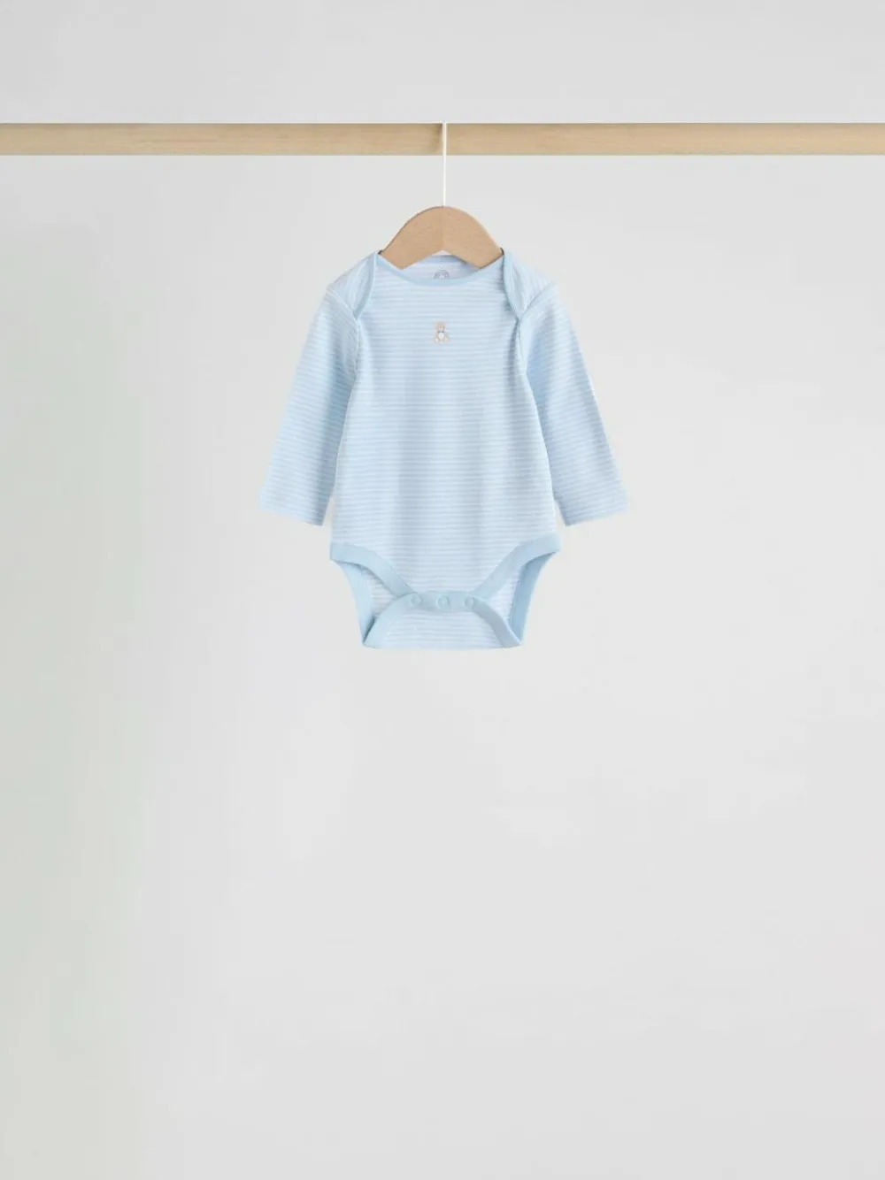 Clearance Next Blue 7 Pack Long Sleeved Baby Bear Bodysuit