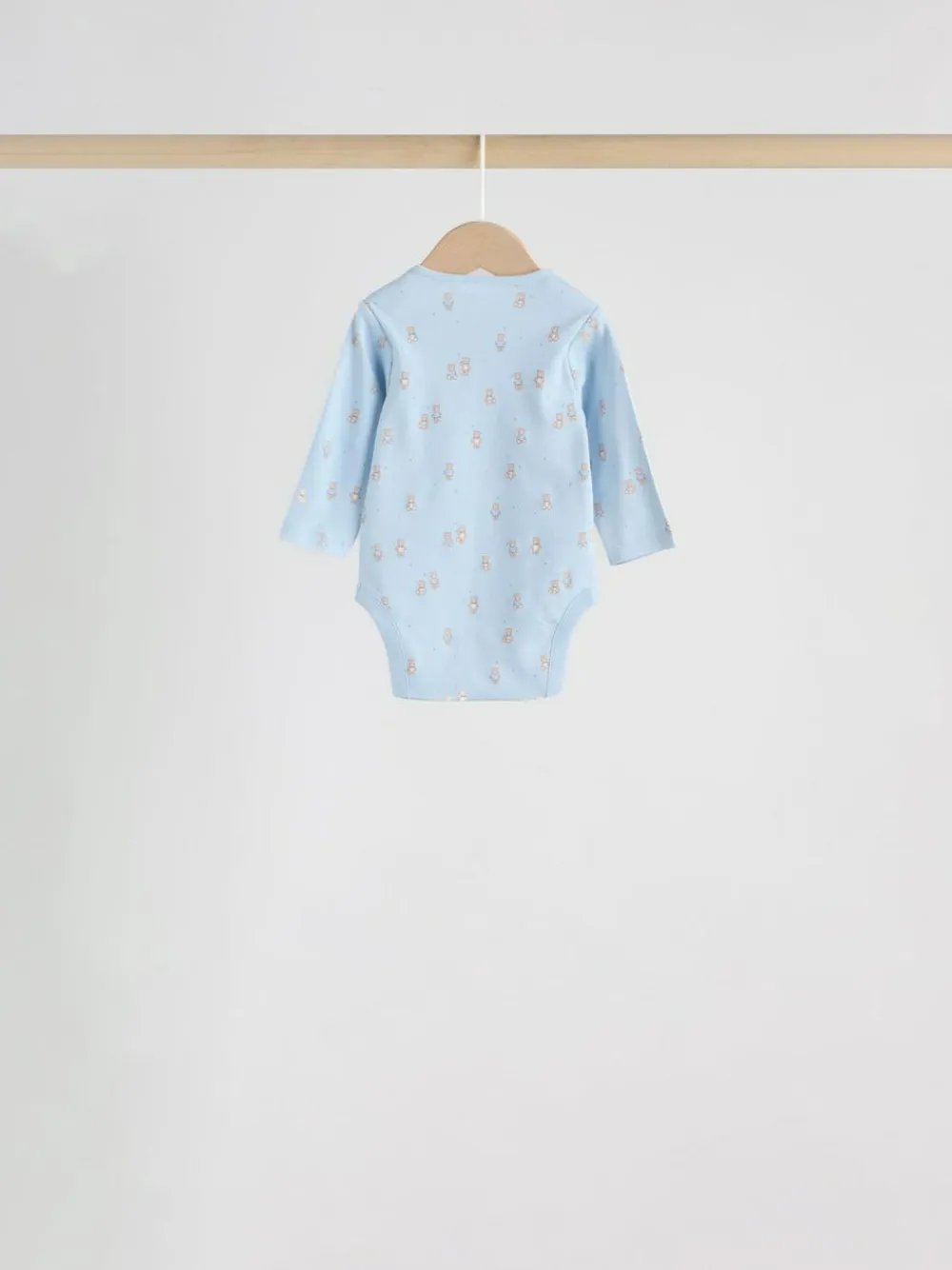 Clearance Next Blue 7 Pack Long Sleeved Baby Bear Bodysuit
