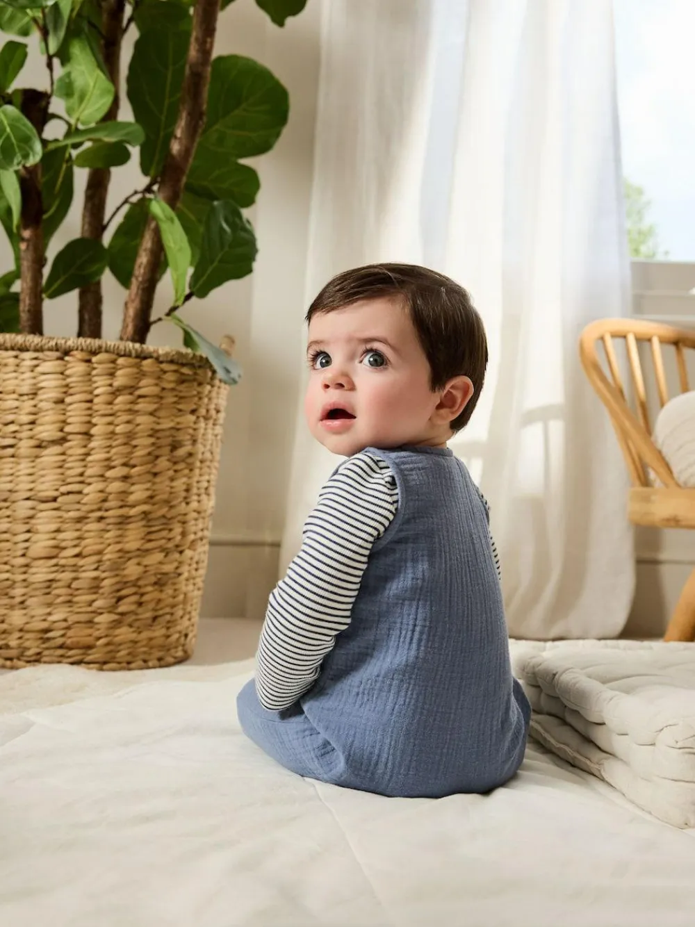 New Next Baby Dungarees and Bodysuit Set (0mths-2yrs) Blue