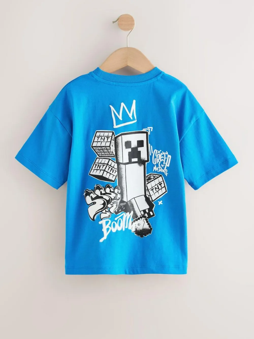 New Next Blue Back Print Single Minecraft T-Shirt (3-16yrs)