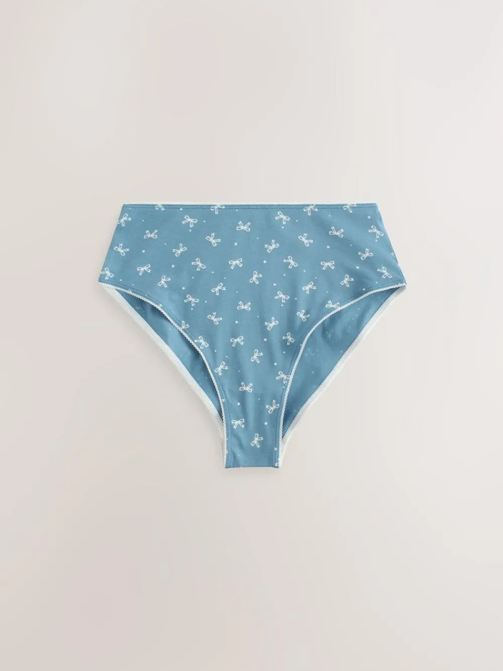 Discount Next Blue Bows High Waist High Leg Cotton Rich Knickers 7 Pack