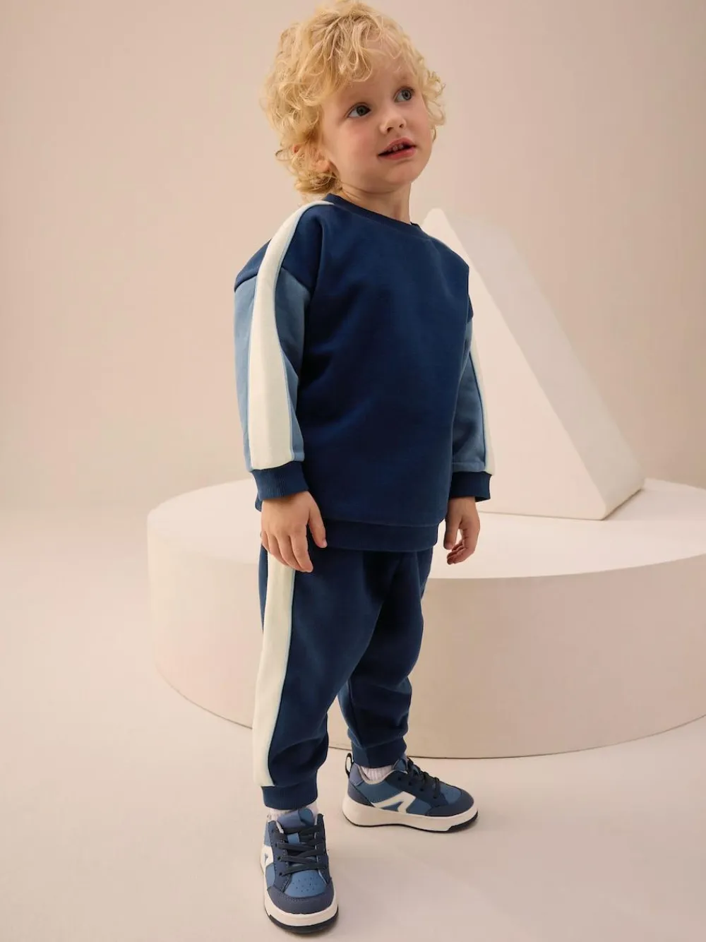 Discount Next Blue Colourblock Single Sweatshirt and Joggers Set (3mths-7yrs)