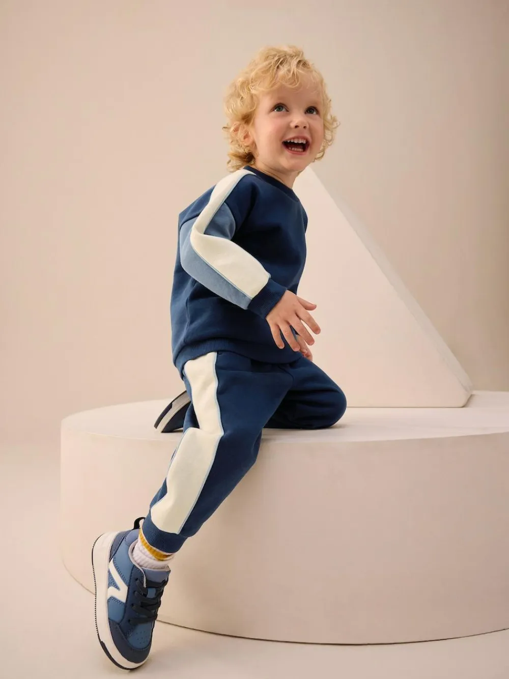 Discount Next Blue Colourblock Single Sweatshirt and Joggers Set (3mths-7yrs)