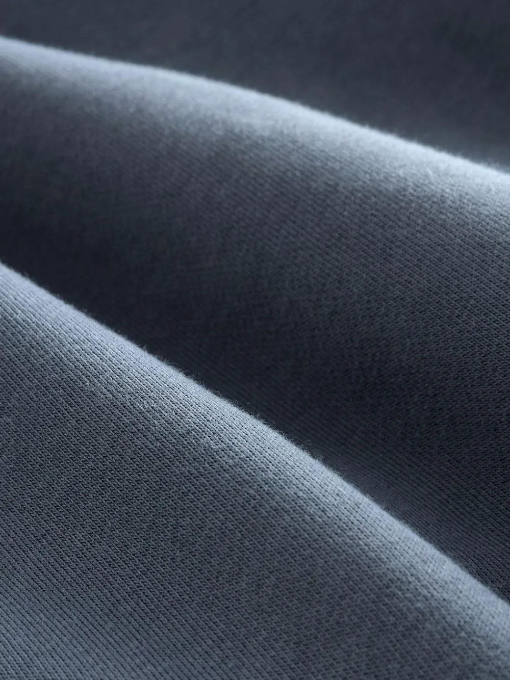 Online Next Cotton Rich Jersey Full Zip Funnel Neck Sweatshirt Blue