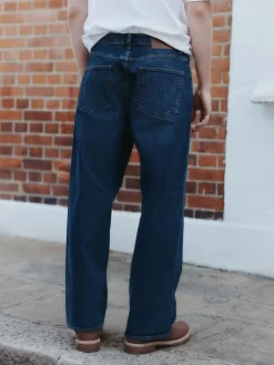 Best Next Blue Dark Baggy Fit Vintage Wash Denim Jeans