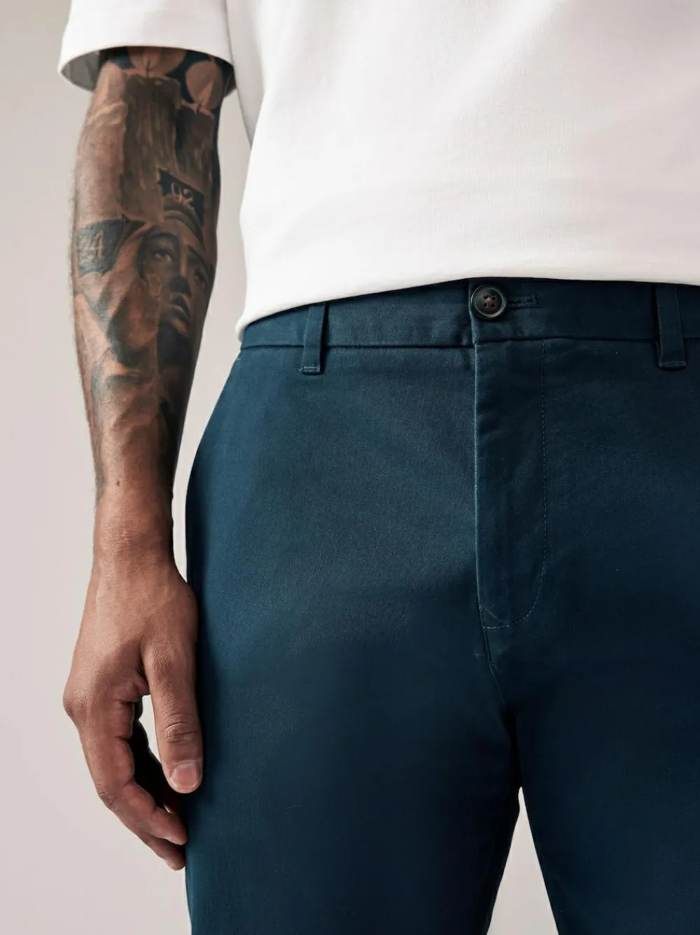 Discount Next Blue Dark Slim Fit Stretch Chinos Trousers