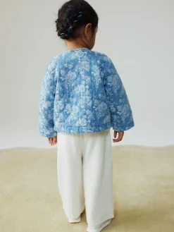 Sale Next Blue Denim Jacquard Quilted Jacket (3mths-7yrs)