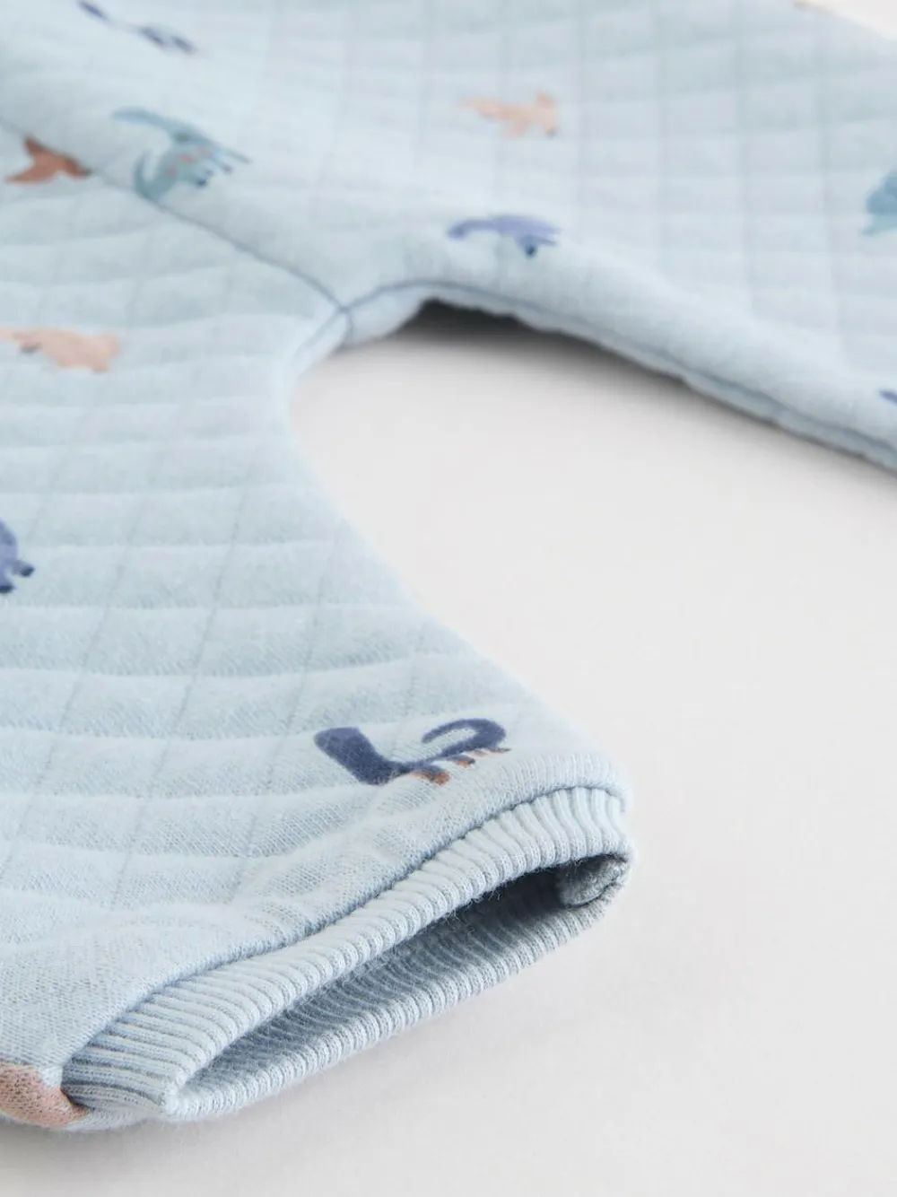 Next Blue Dinosaur Print Baby Quilted Sweat Top and Joggers Set (0mths-2yrs)