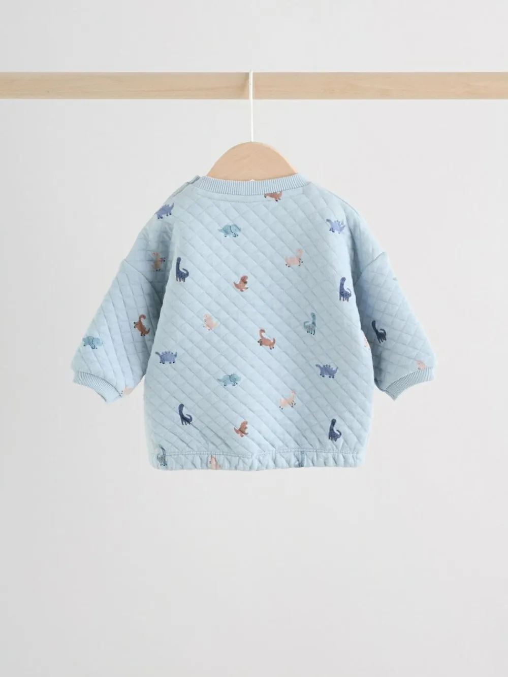 Next Blue Dinosaur Print Baby Quilted Sweat Top and Joggers Set (0mths-2yrs)