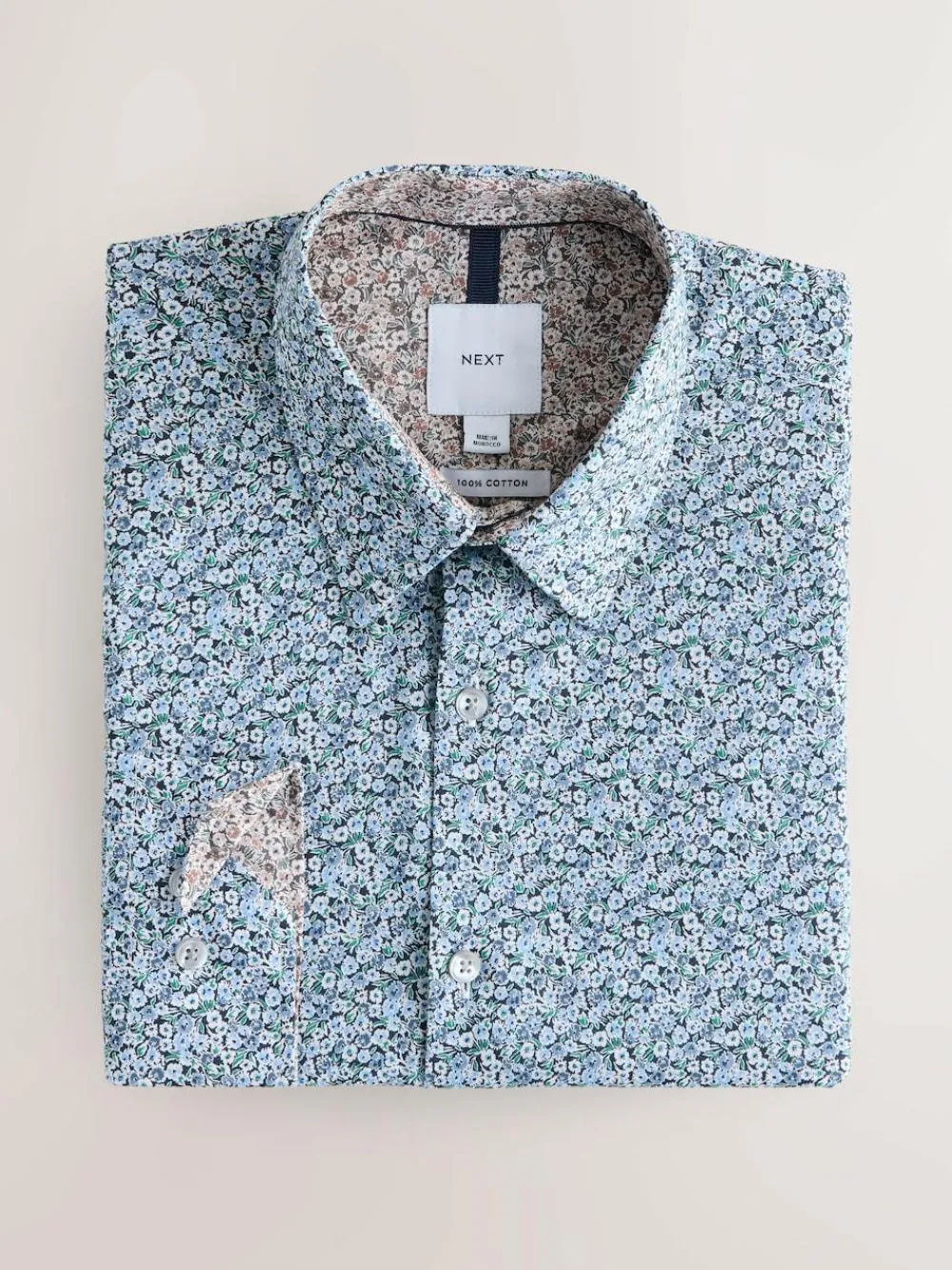 Next Blue Ditsy Regular Fit Long Sleeve Shirt^ Shirts