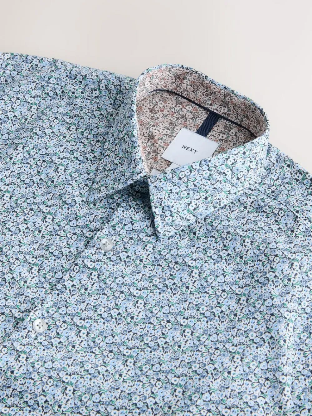 Next Blue Ditsy Regular Fit Long Sleeve Shirt^ Shirts