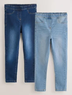 Next Elasticated Waist Jeggings 2 Pack (3-16yrs) Blue