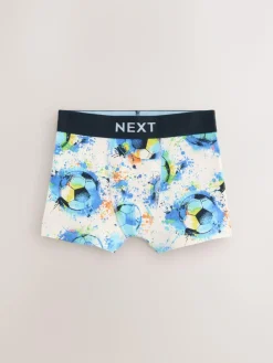 Clearance Next Boxers 5 Pack (2-16yrs) Blue Football Print