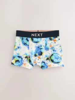 Clearance Next Boxers 5 Pack (2-16yrs) Blue Football Print
