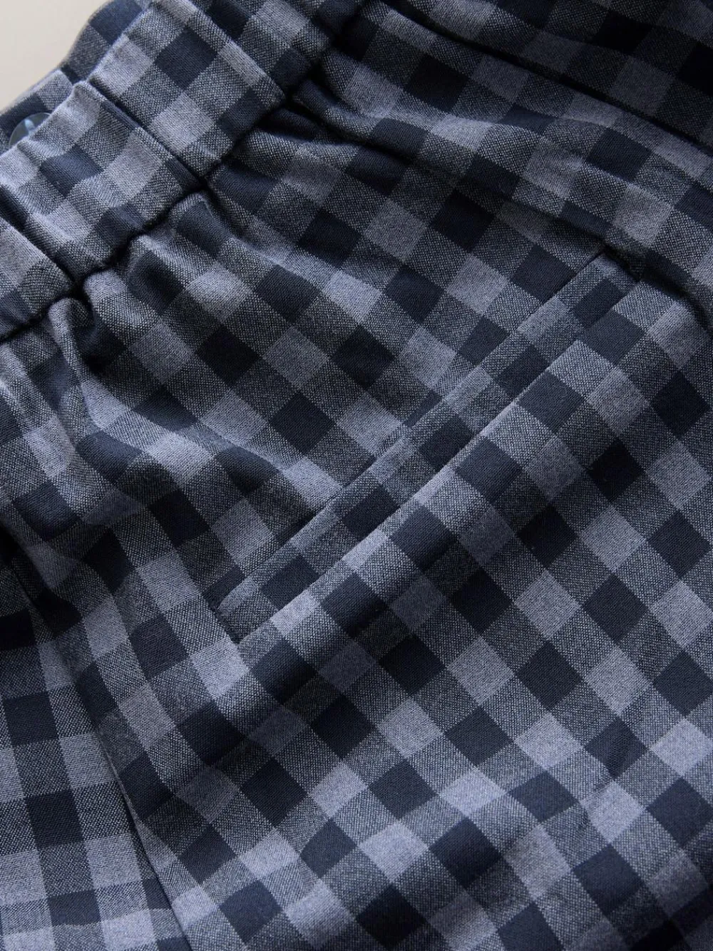 Next Blue Gingham Barrel Leg Trousers^Women Pants