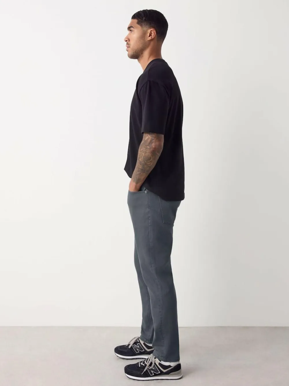 Next Blue Grey Mid Single Slim Fit Classic Stretch Jeans^ Jeans|Jeans