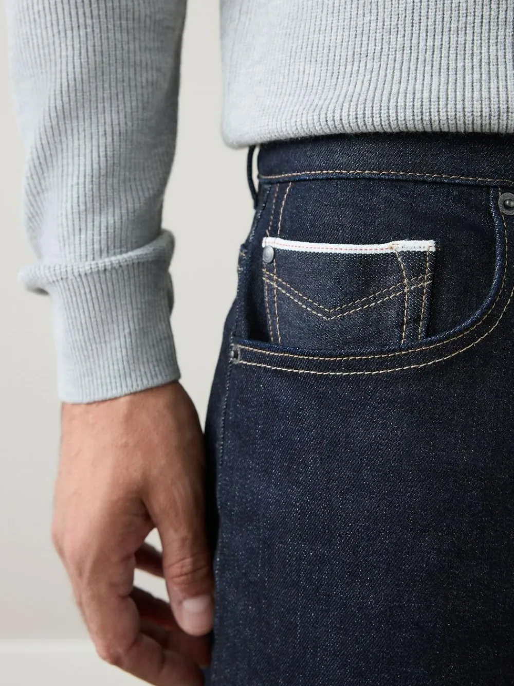 Next Regular Tapered Fit Signature Selvedge Denim Jeans^ Jeans|Jeans