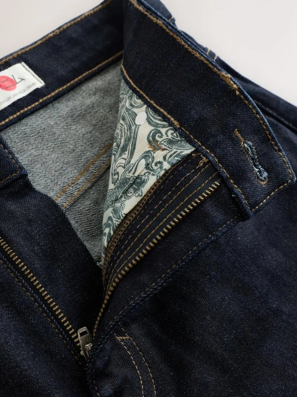 Sale Next Straight Fit Signature Selvedge Denim Jeans Blue Indigo Rinse