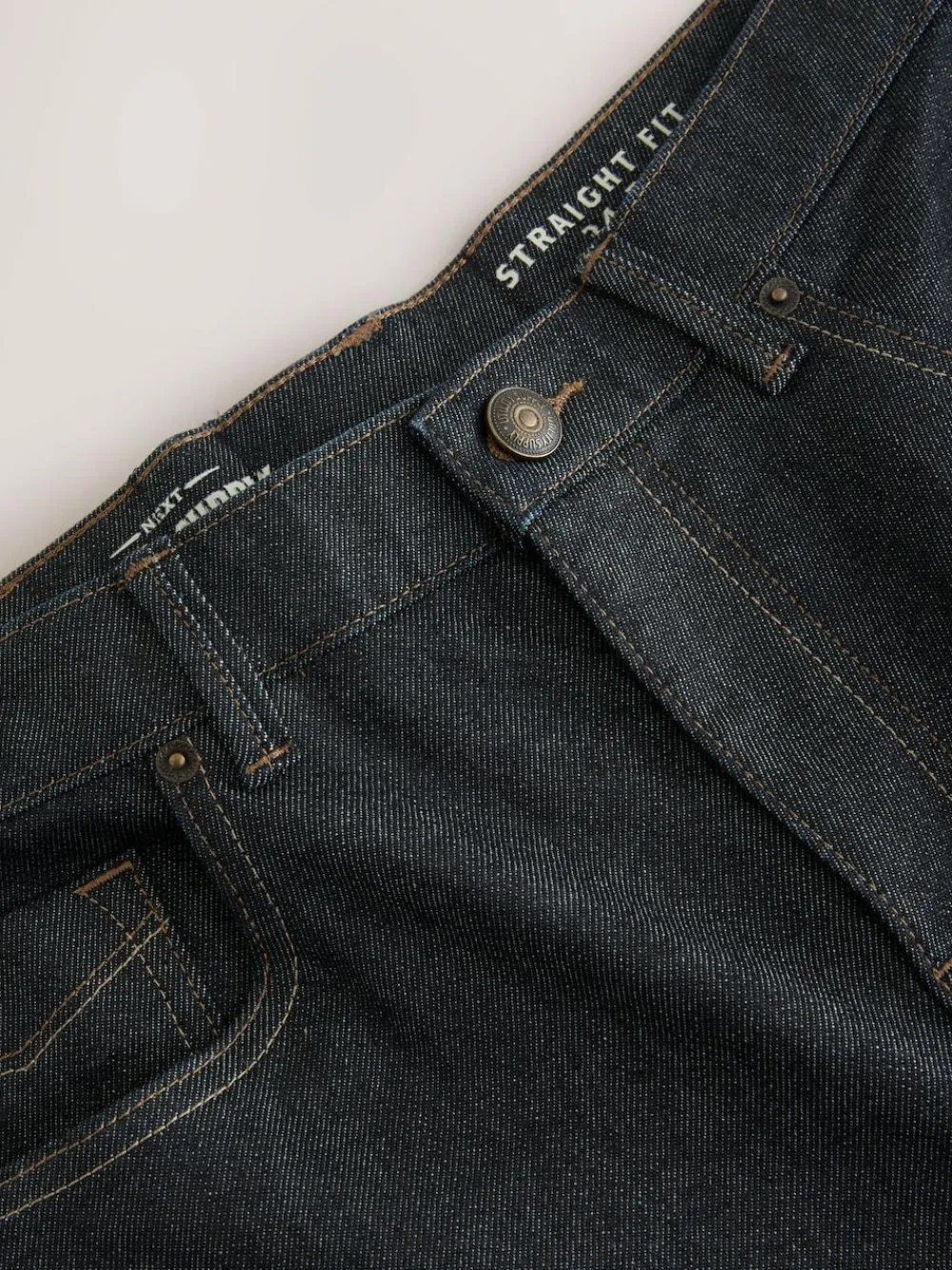 Next Straight Fit Signature Brushed Cosy Check Denim Jeans^ Jeans|Jeans