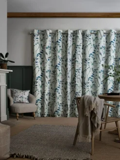 Next Isla Floral Print Blackout/Thermal Eyelet Curtains^ Curtains & Blinds