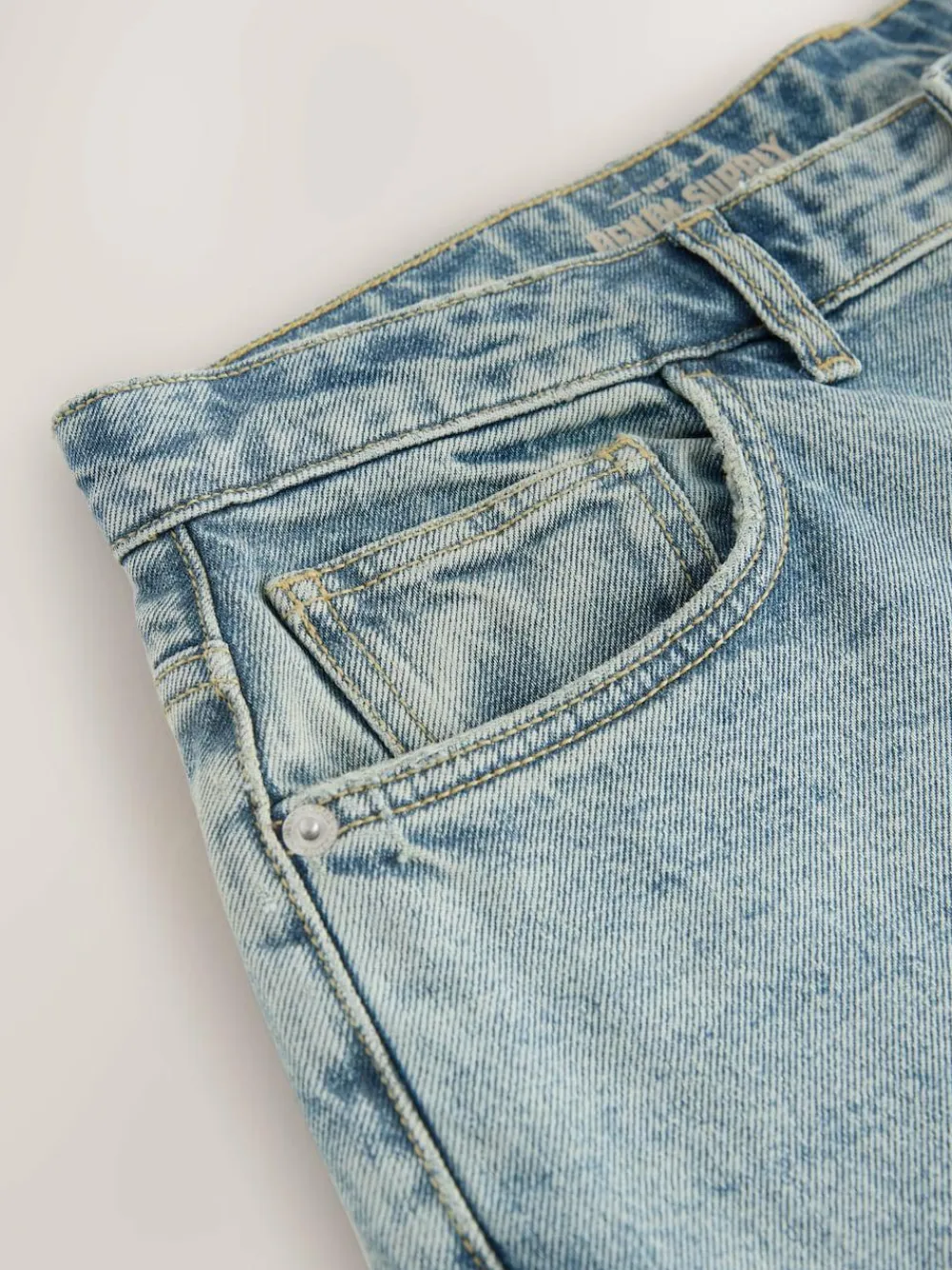 Outlet Next Barrel Fit Vintage Wash Denim Jeans Blue Light Tint