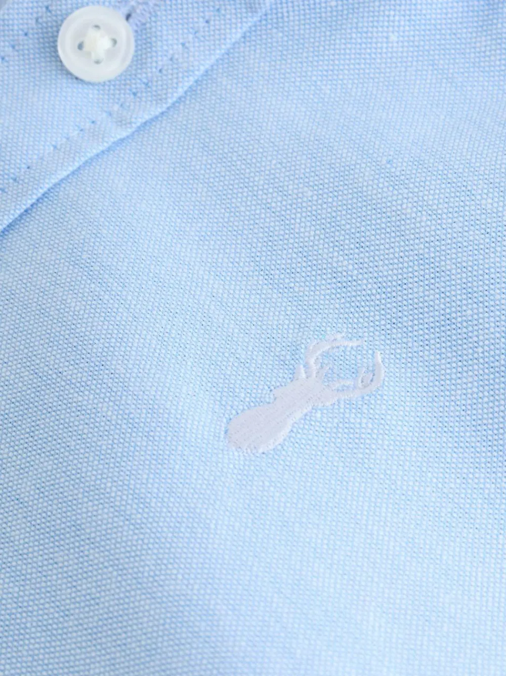 New Next Blue Logo Short Sleeve Cotton Rich Oxford Shirt (3-16yrs)