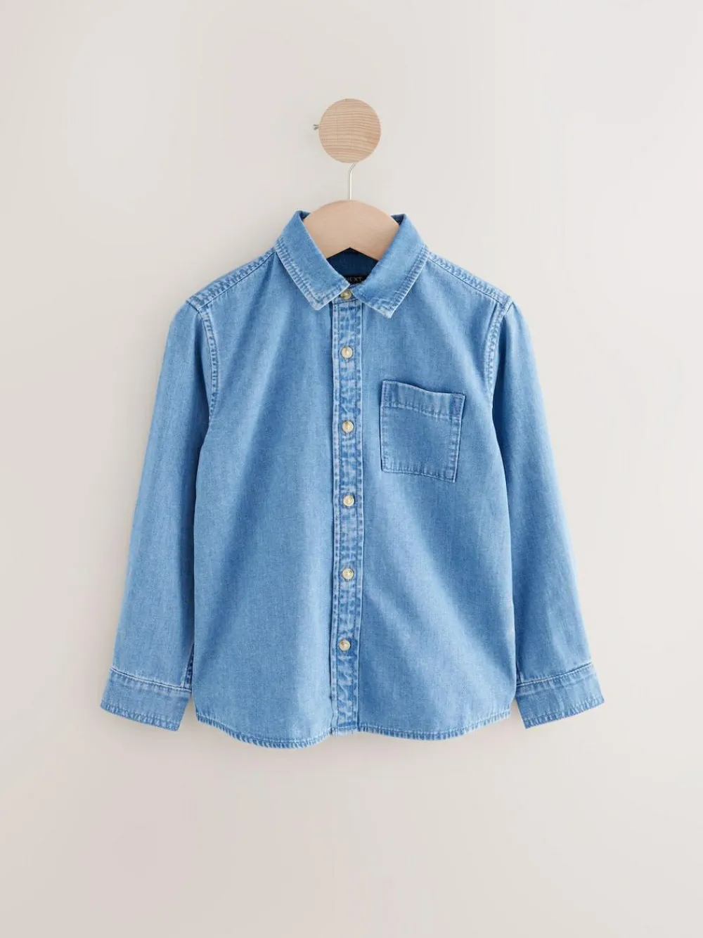 Next Blue Long Sleeve Denim Shirt (3-16yrs)^BOY Shirts