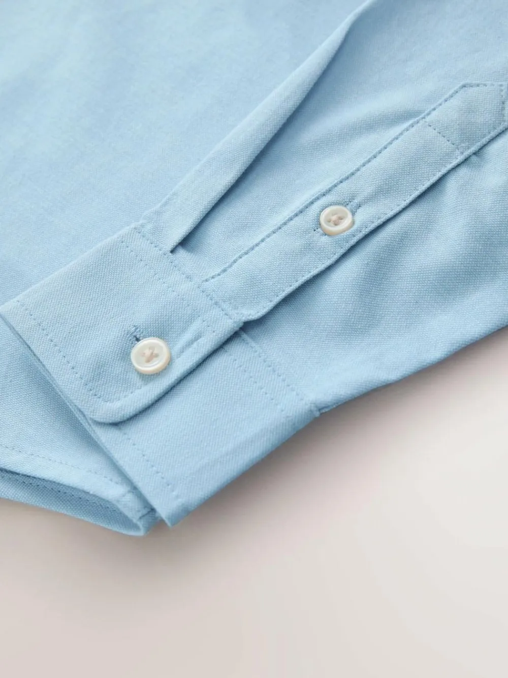 Clearance Next Long Sleeve Grandad Collar Oxford Shirt (3-16yrs) Blue