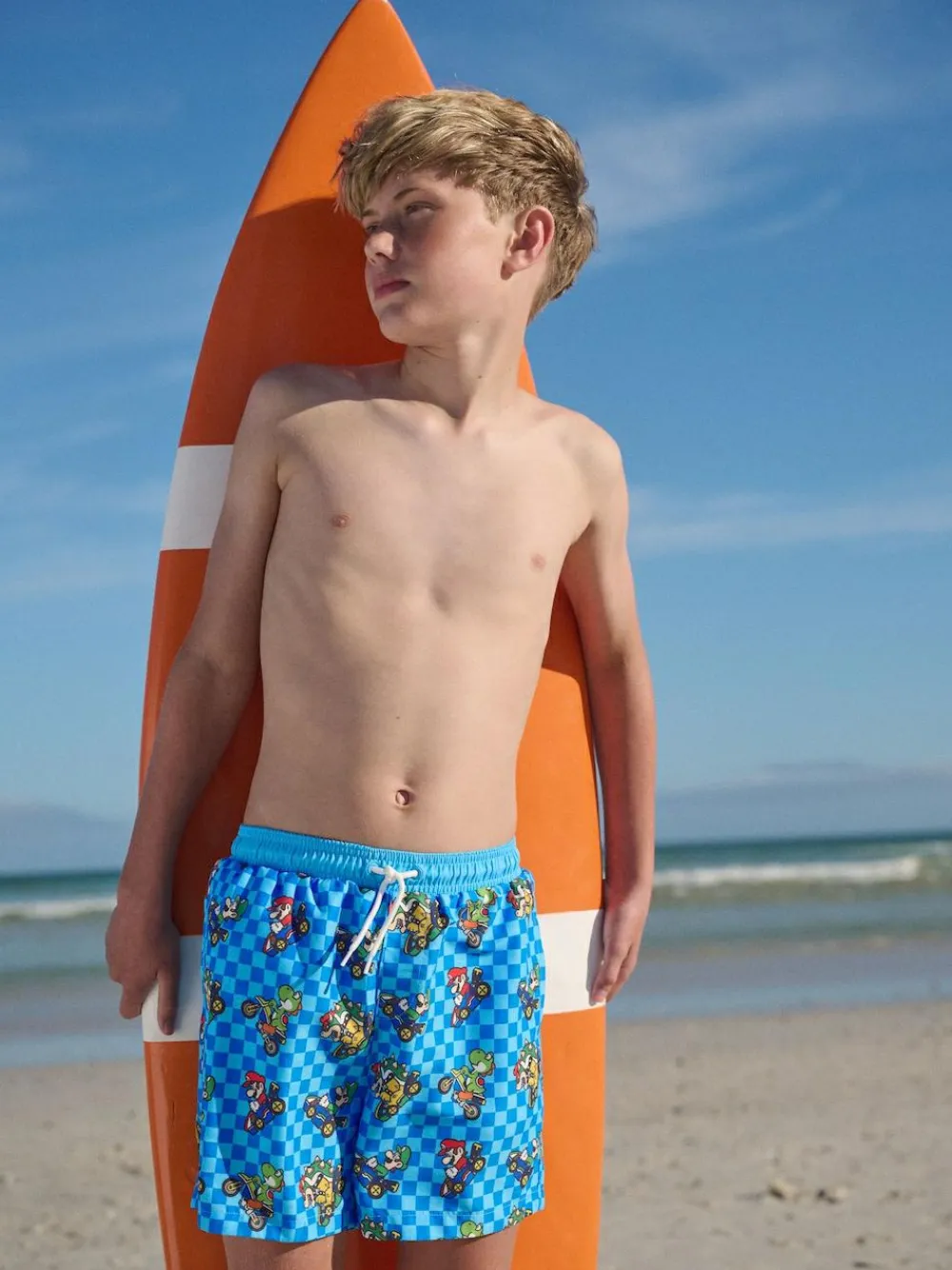 Next Blue Mario Swim Shorts (3-16yrs)^BOY Swimwear
