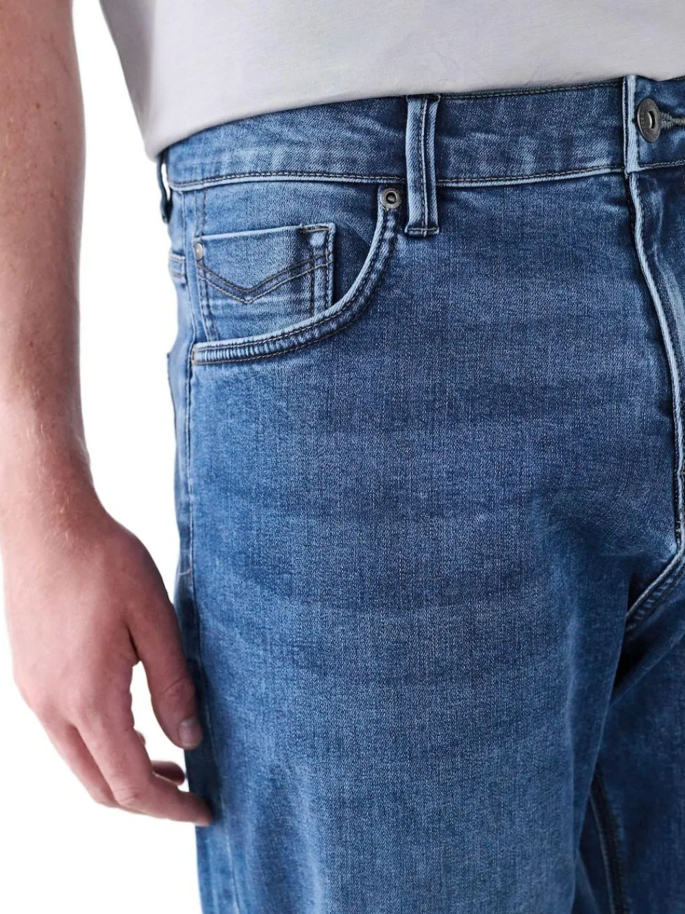 Outlet Next Blue Mid Regular Tapered Fit Motionflex Jeans