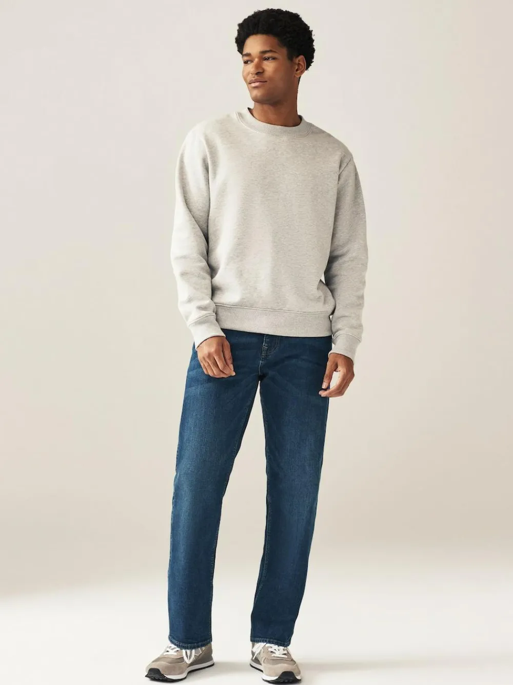 Next Blue Mid Single Straight Fit Classic Stretch Jeans^ Jeans|Jeans