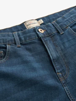 Next Blue Mid Single Straight Fit Classic Stretch Jeans^ Jeans|Jeans